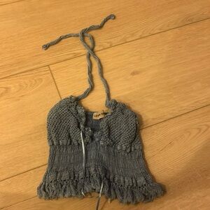 cotton natural halter top